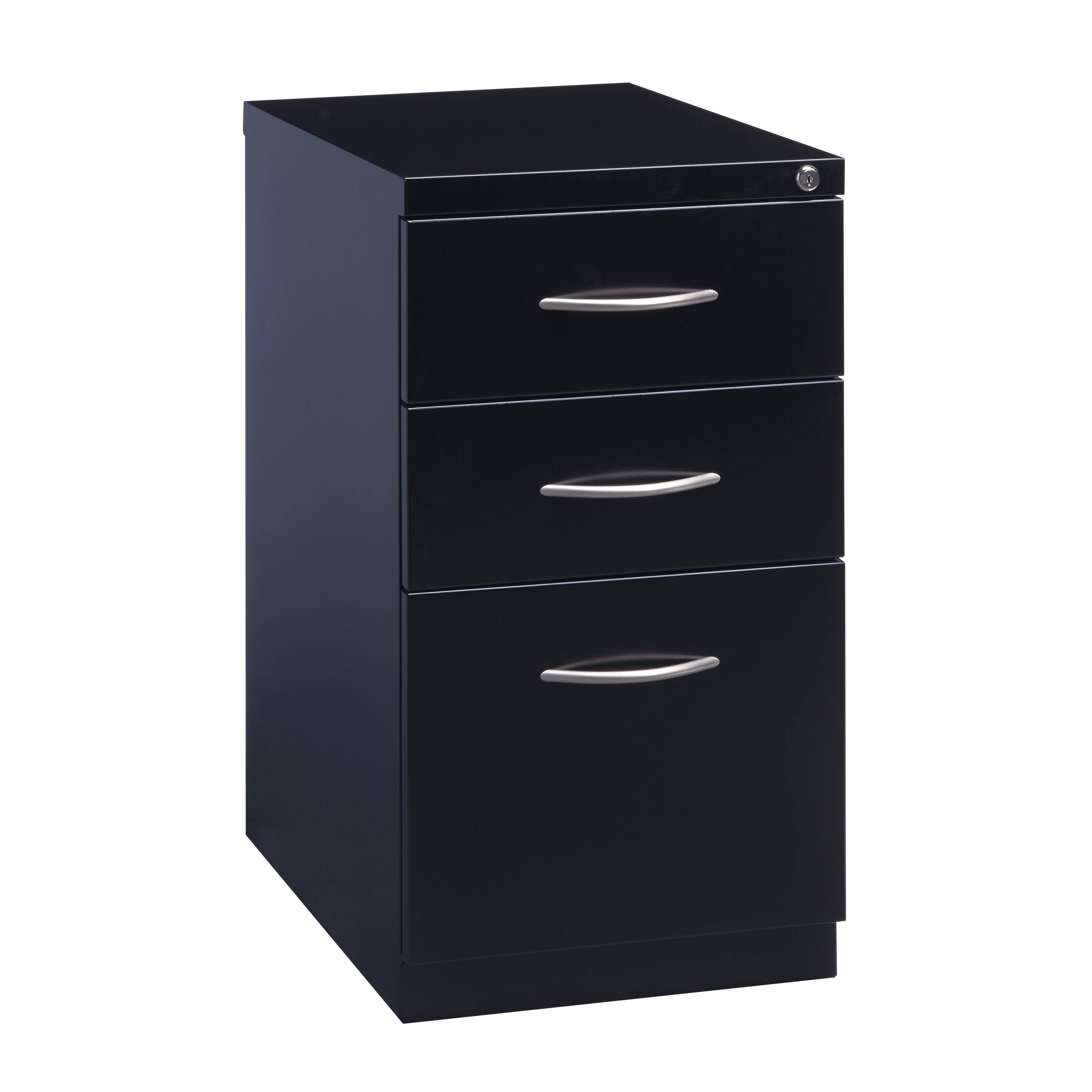 Hirsh 23-in Deep Mobile Pedestal File 3-Drawer Box/Box/File. Arch Pull. Black