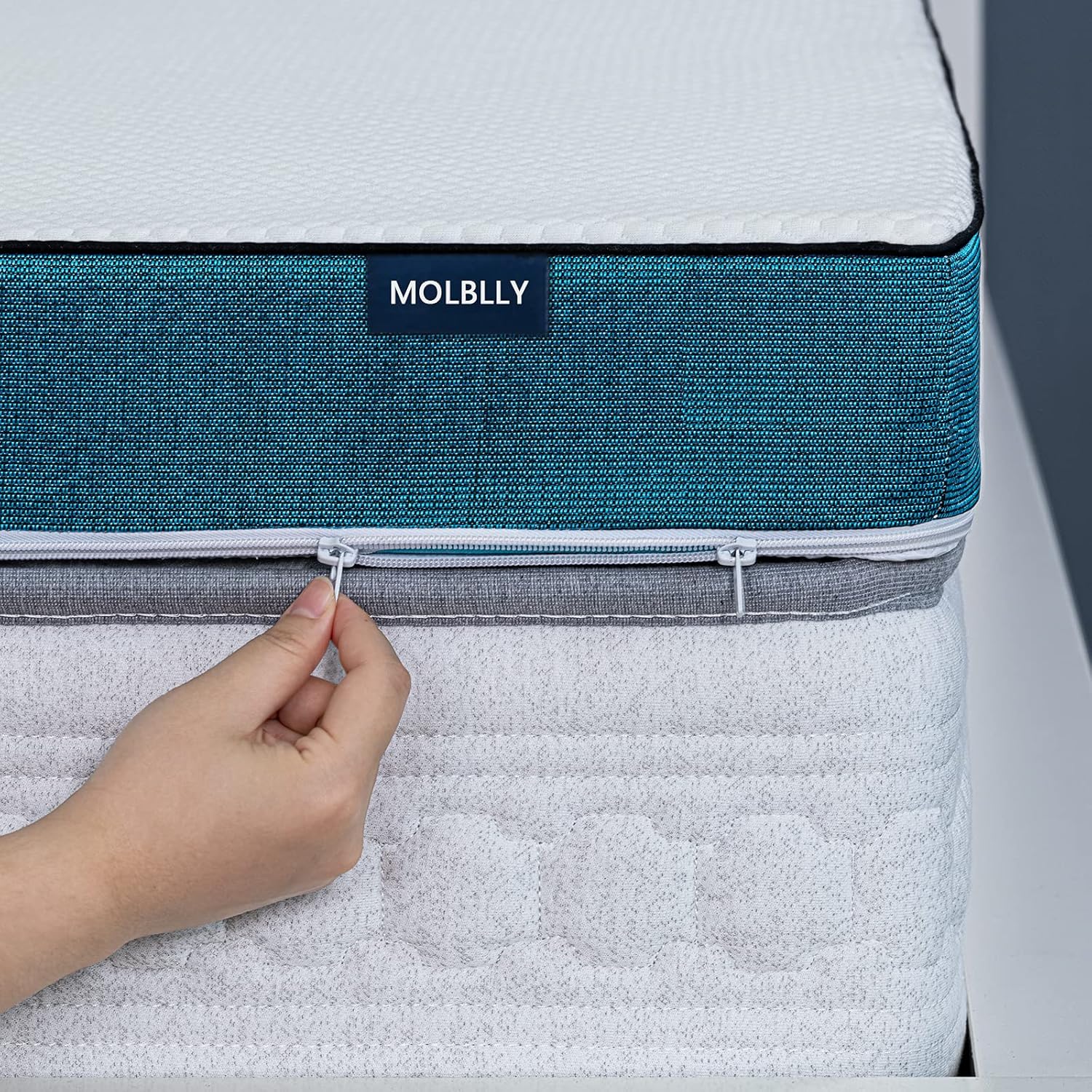 Molblly Full Mattress Topper,2 Inch Premium Gel Multi Layered Memory Foam Bed Mattress in a Box with Removable Soft Cover, CertiPUR-US Certified Foam for Pressure Relief, Mattress Topper Full 54