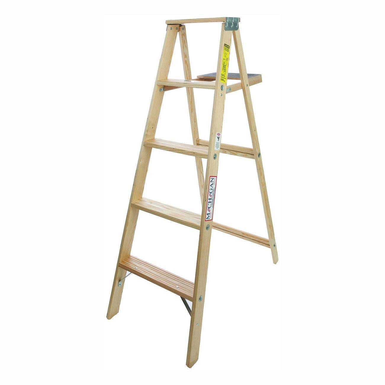 Michigan Ladder 1100-05 Step Ladder, 200 lb Weight Capacity, Wood
