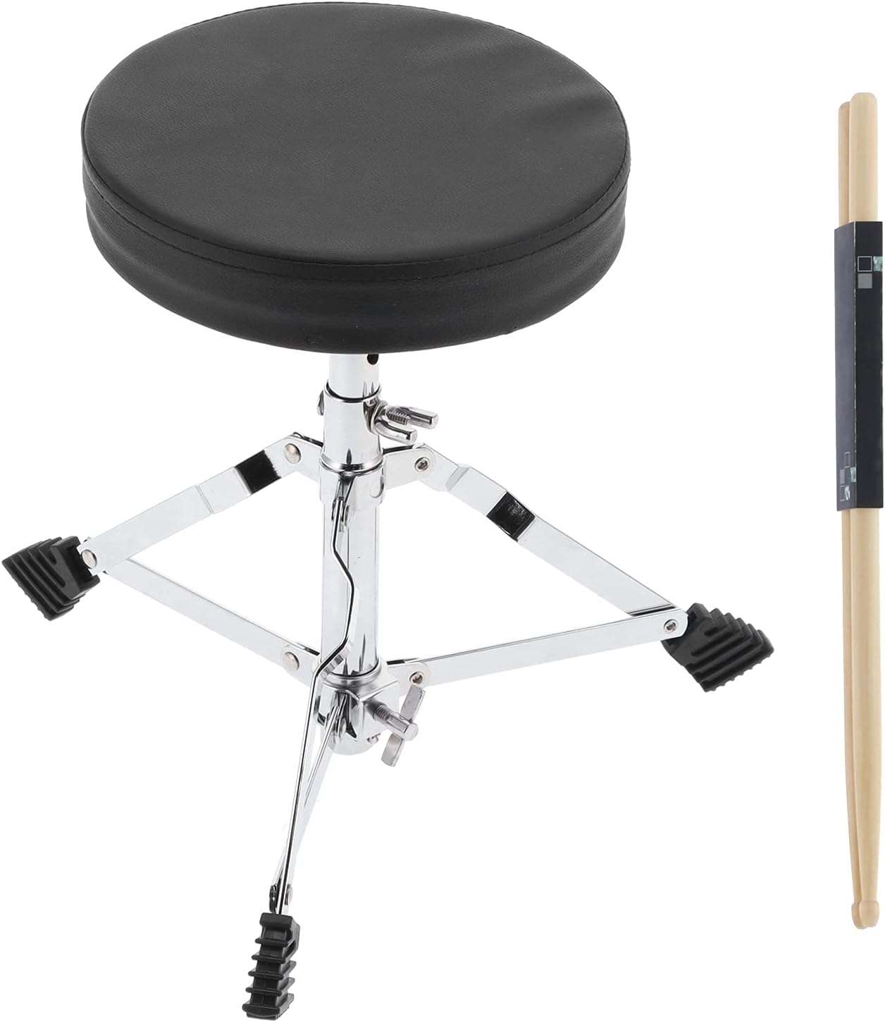 Drumming Stool, Double Support Feet Adjustable Height Drum Throne with 5A Stick for Drummer for Sitting Pack of 2