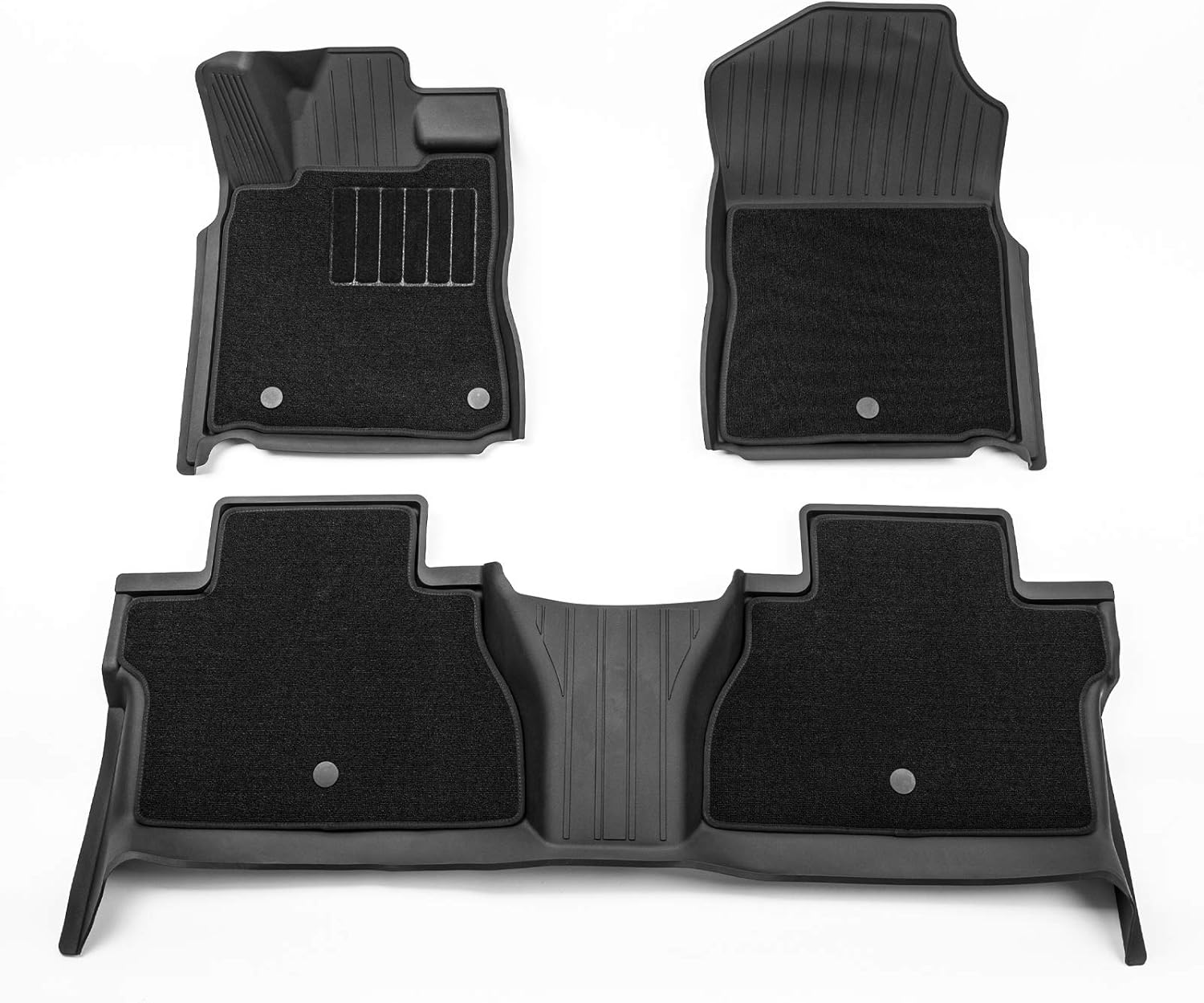 3W Floor Mats Compatible for Toyota RAV4 2019 2020 2021TPE All Weather Custom Fit Floor Liner for Toyota RAV4 1st and 2nd Row Full Set Car Mats Not for Hybrid Model Black