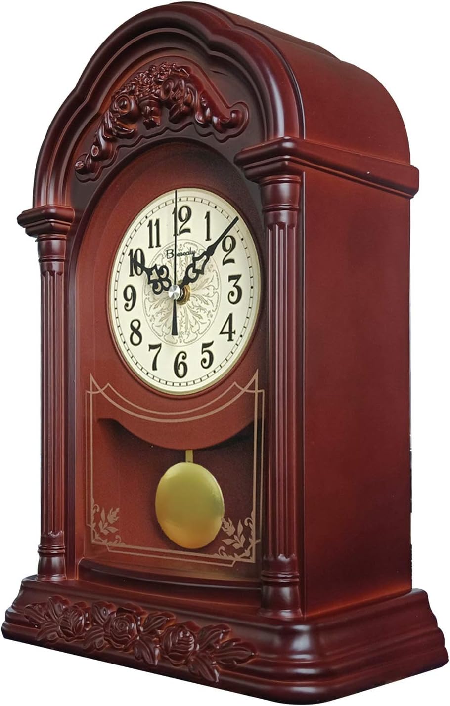 Table Clock Vintage, Mantel Clock Silent Decorative,Fireplace Mantle Clock, Battery Operated Desk Clock for Living Room Decor Office Shelf Decoration