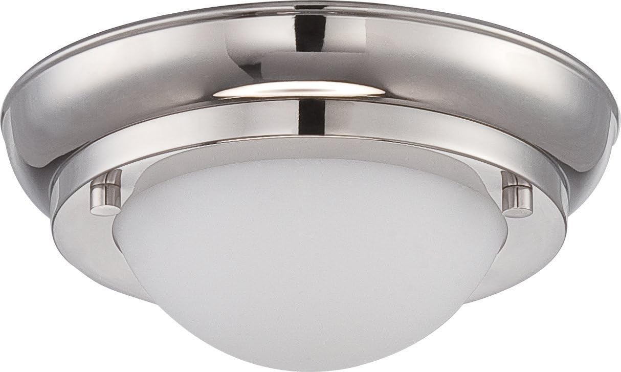 Nuvo 62/516 One Light Flush Mount, 9.63 inch, Polished Nickel Pack of 2