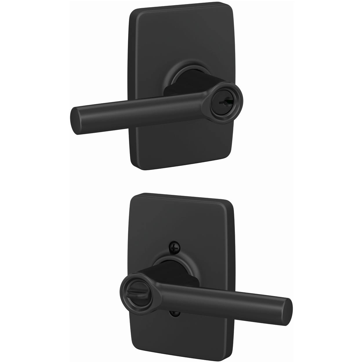 Schlage F51A-BRW-GEE Custom Broadway Passage or Privacy Door Lever Set - Matte Black
