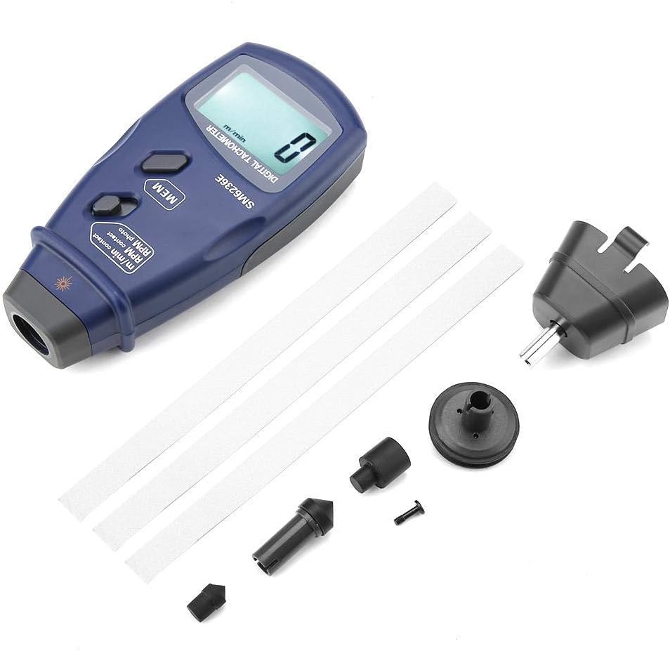 Digital Tachometer DT6236E Contact/Non-Contact Photo Tachometer 5 Digits 18 mm RPM Tach LCD Rotation Meter Gauge Tester
