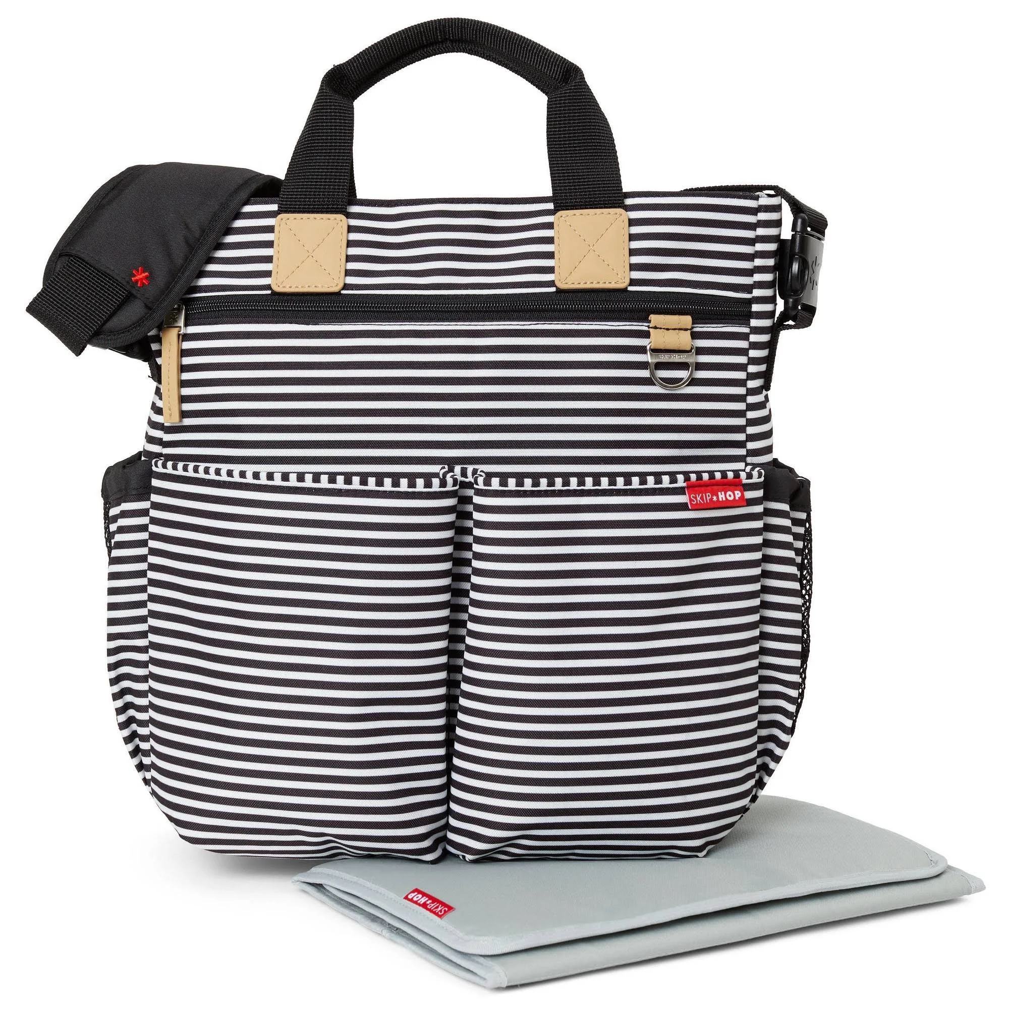 Skip Hop Duo Signature Diaper Bag - Black u0026 White Stripe