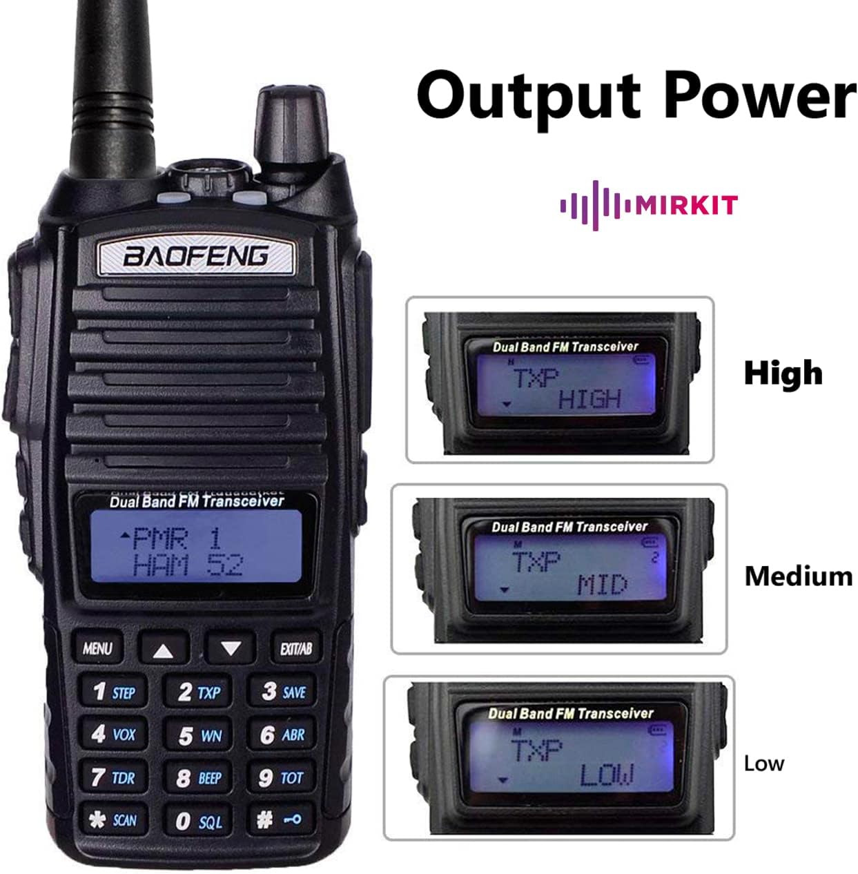 Mirkit Radio Baofeng UV-82 MK5 MP Max Power 8W 2800 mAh Li-Ion Battery Pack, Mirkit Edition