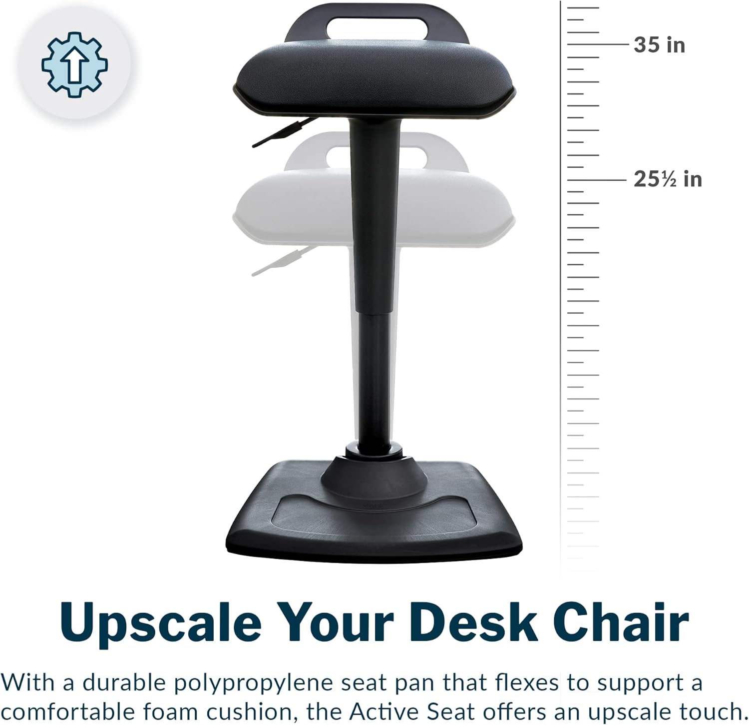 Vari Active Seat- Adjustable Ergonomic Standing Desk Chair - Wobble Office Chair with Dynamic Range of Motion - Encourages Good Posture - Fully Assembled
