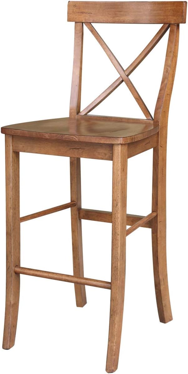 International Concepts X-Back Bar Height Stool,Brown