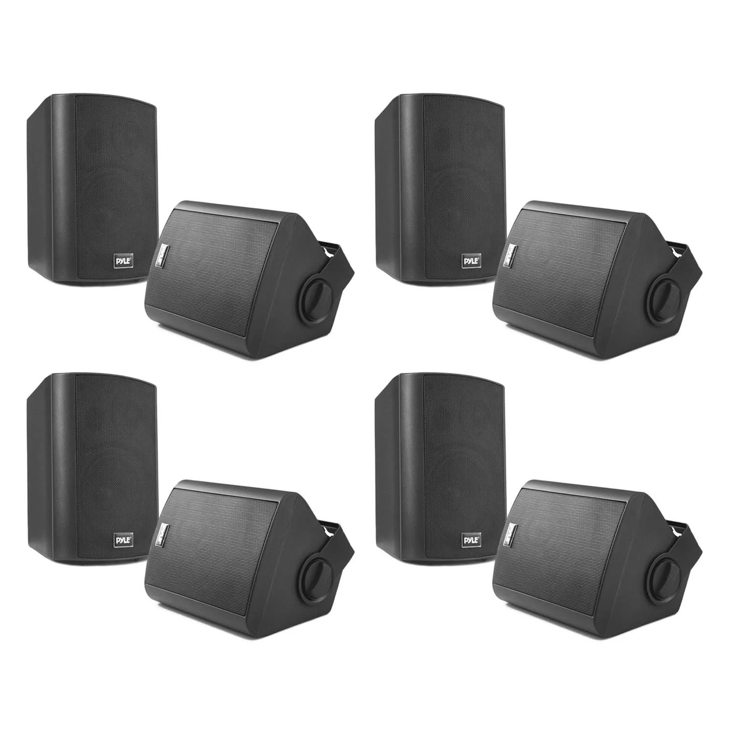 Pyle Wall Mount 6.5-Inch Bluetooth Indoor u0026 Outdoor Speaker System (4 Pack)