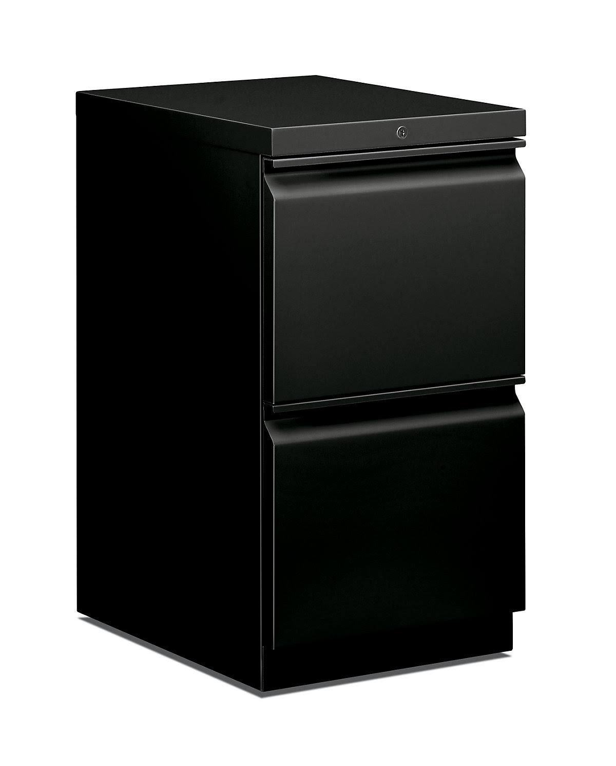 HON Efficiencies Black Mobile Pedestal File with Two File Drawers