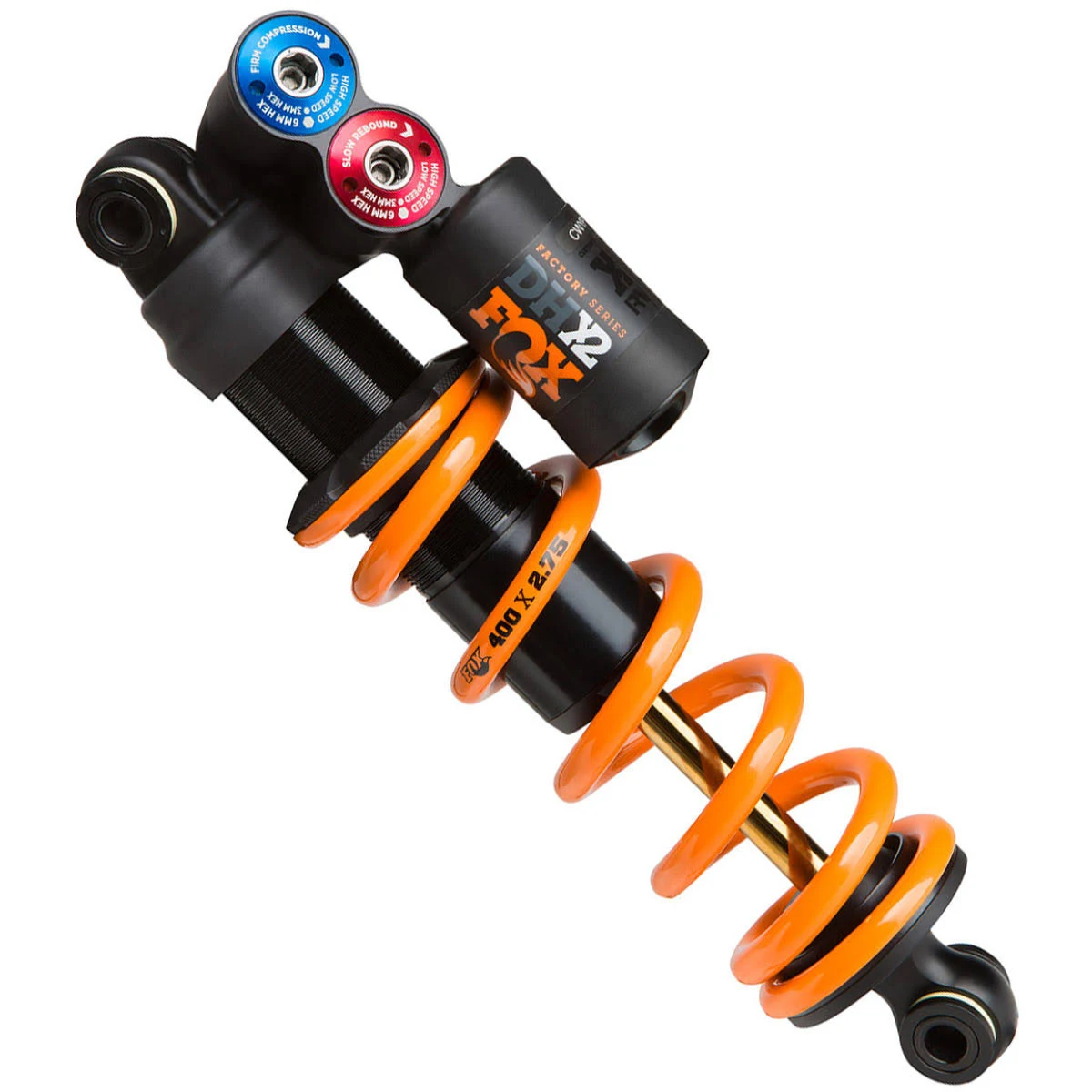 Fox Suspension Float DHX2 Factory Rear Shock 2018 - 222 x 70mm 400lbs - Black - Orange 38-16930