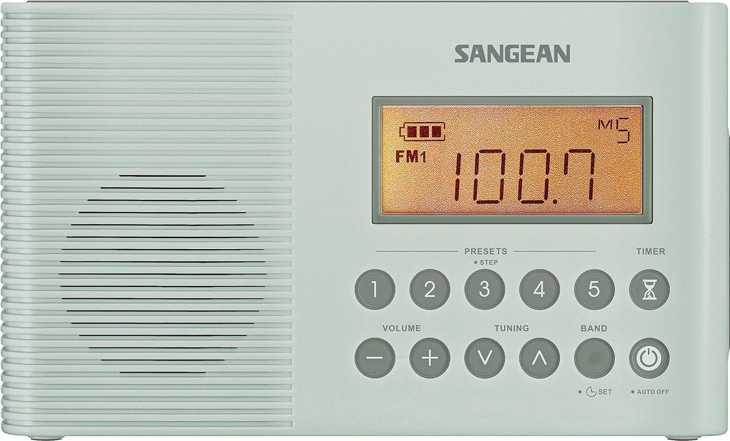 Sangean H201 Portable AM/FM/Weather Alert Digital Tuning Waterproof Shower Radio Turquoise Pack of 2