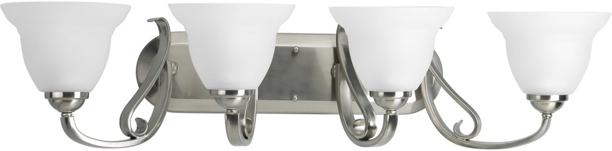 Progress Lighting P2884-09 Transitional One Bath from Gather Collection in Pewter, Silver Finish Lighting Accessory, 34-Inch Width x 7-5/8-Inch Height, Brushed Nickel