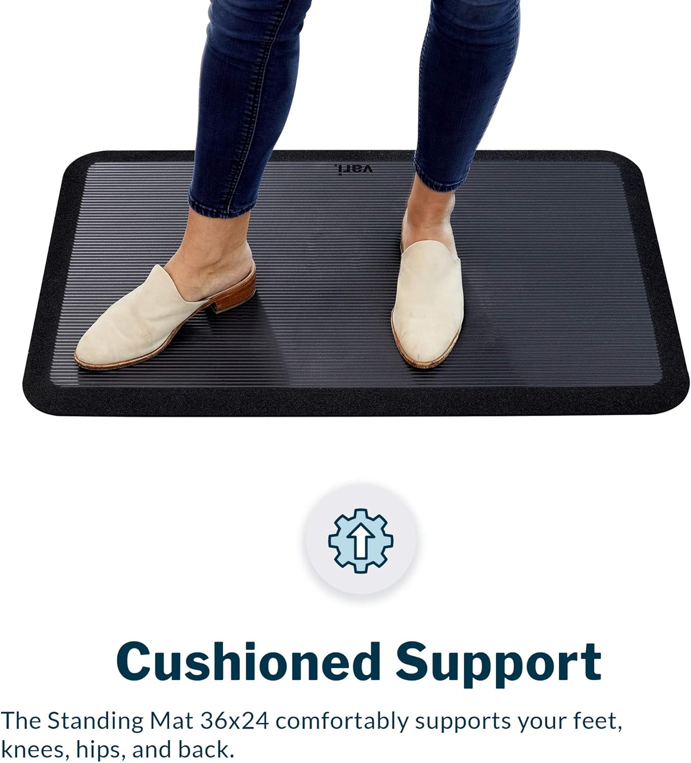 Vari Standing Mat 36x24 - Standing Desk Anti-Fatigue Comfort Floor Mat – Durable High Density Core – Non Slip Bottom with Beveled Edges Pack of 2