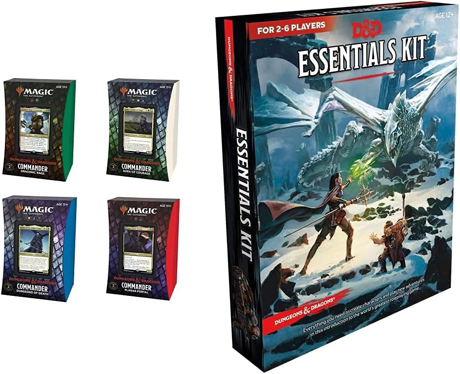 Magic: The Gathering Adventures in the Forgotten Realms Commander Deck Bundle &ndash; Includes 1 Draconic Rage + 1 Planar Portal + 1 Dungeons of Death + 1 Aura of Courage