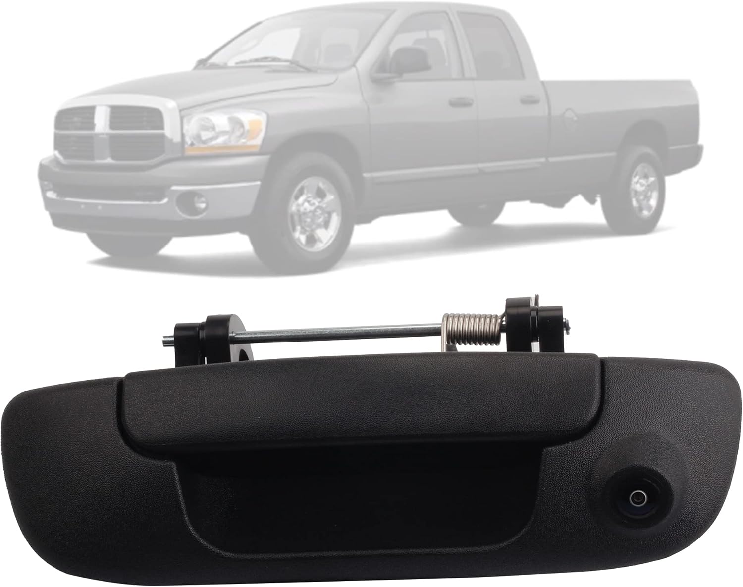 Dasbecan Tailgate Handle with Backup Rear View Camera Compatible with 2002-2008 Dodge Ram 1500 2500 3500 Reverse Camera Waterproof Safety Night Vision (RCA Connector