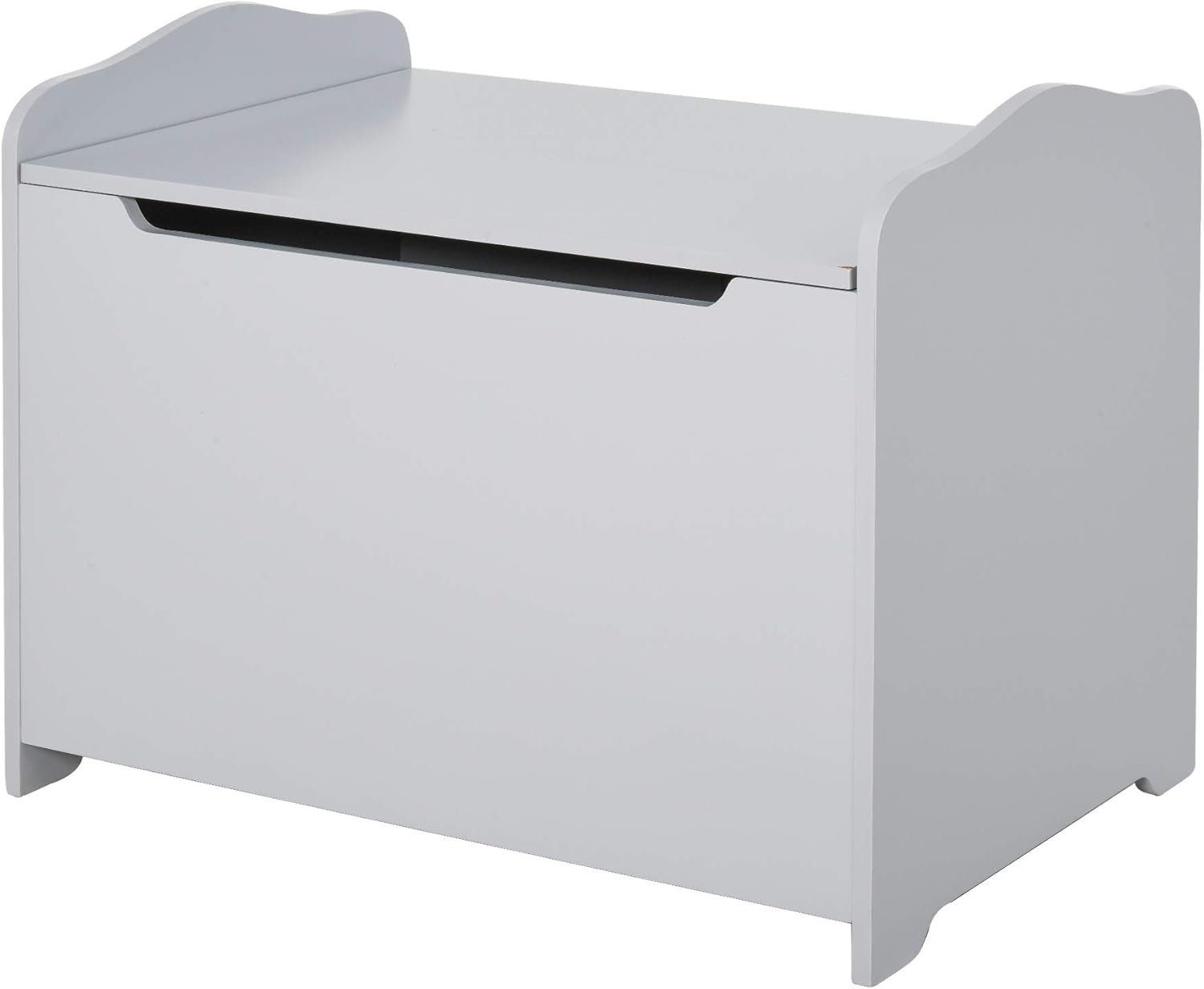 Qaba Kids Toy Chest Wooden Toy Storage Box Organizer Chest with Magnetic Hinge, Large Chest Space, & Groove Handle, Blue Pack of 2