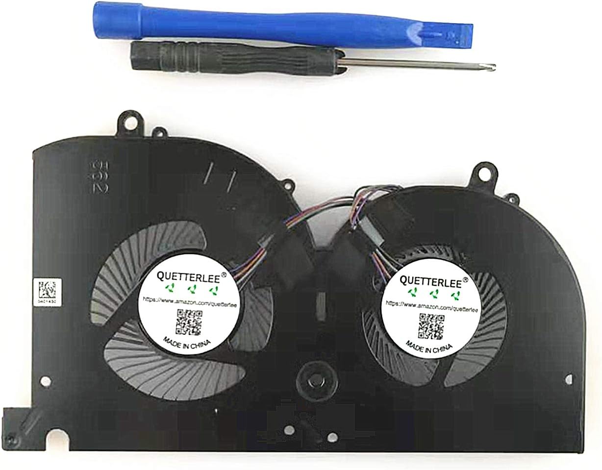 QUETTERLEE Replacement New Laptop GPU Cooling Fan for MSI GS75 P75 WS75 MS-17G1 MS-17G2 MS-17G3 Series BS5005HS-U3J 17G1-G-CW 17G1-G-CCW GPU DC5V 1A Fan Pack of 2