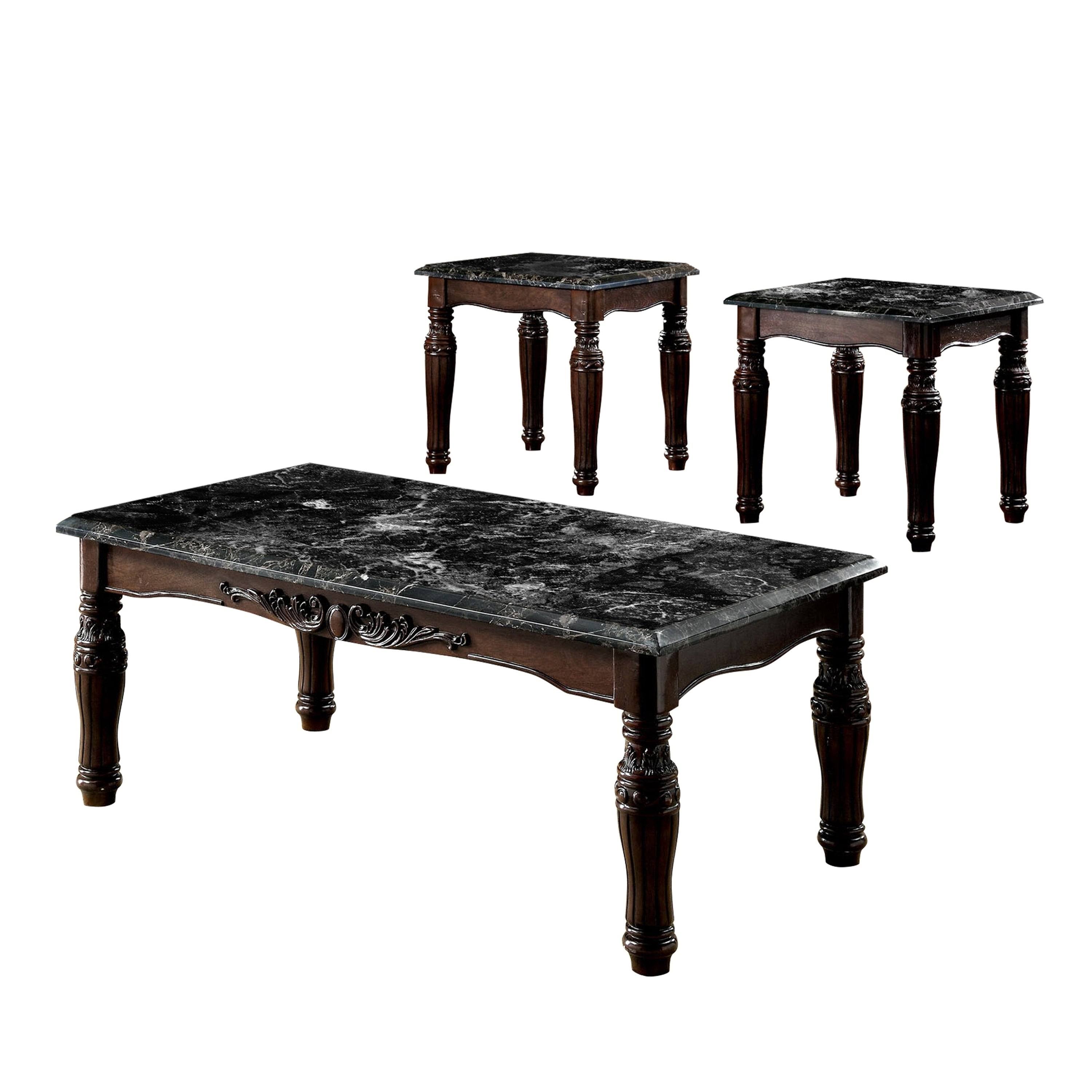 Furniture of America Haia Brown 3-Piece 48-Inch Accent Table Set