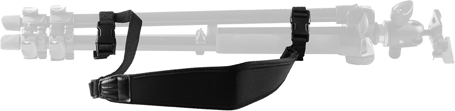 Manfroto MT190X3 Aluminum Tripod Includes A Bonus ZAYKiR Tripod Strap Non-Slip with Two Quick-Release Loops (Black)