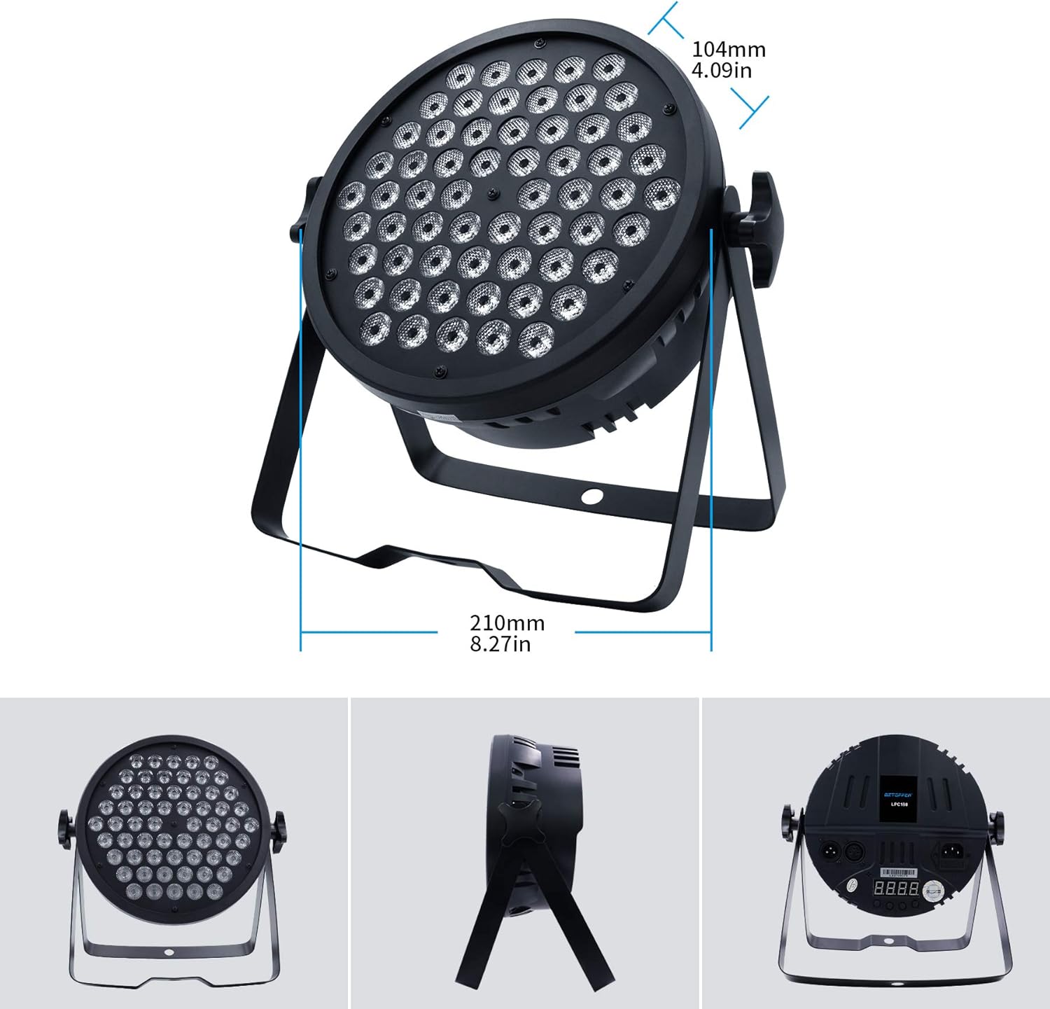 BETOPPER Mini DJ Par light, 60x3W RGB Par Can Wash Lights Slim LED Stage Lighting Super Bright DMX 512 for Bar, Party, Wedding, Disco, Club, Shows, Recording Studio etc Pack of 2