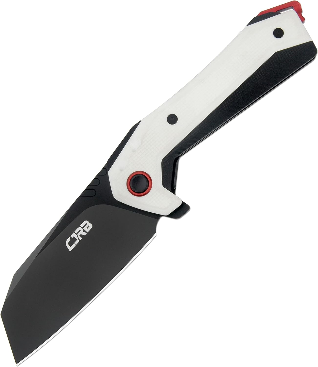 CJRB CUTLERY Tactical Knife Tigris (J1919) AR-RPM9 Powder Steel Black PVD Blade Black&White G10 Handle Pocket Knife Folding Knife EDC Knife