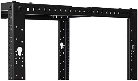 NavePoint 45U Professional 4-Post IT Open Frame Server Network Relay Rack 7 Feet Tall Threaded Black