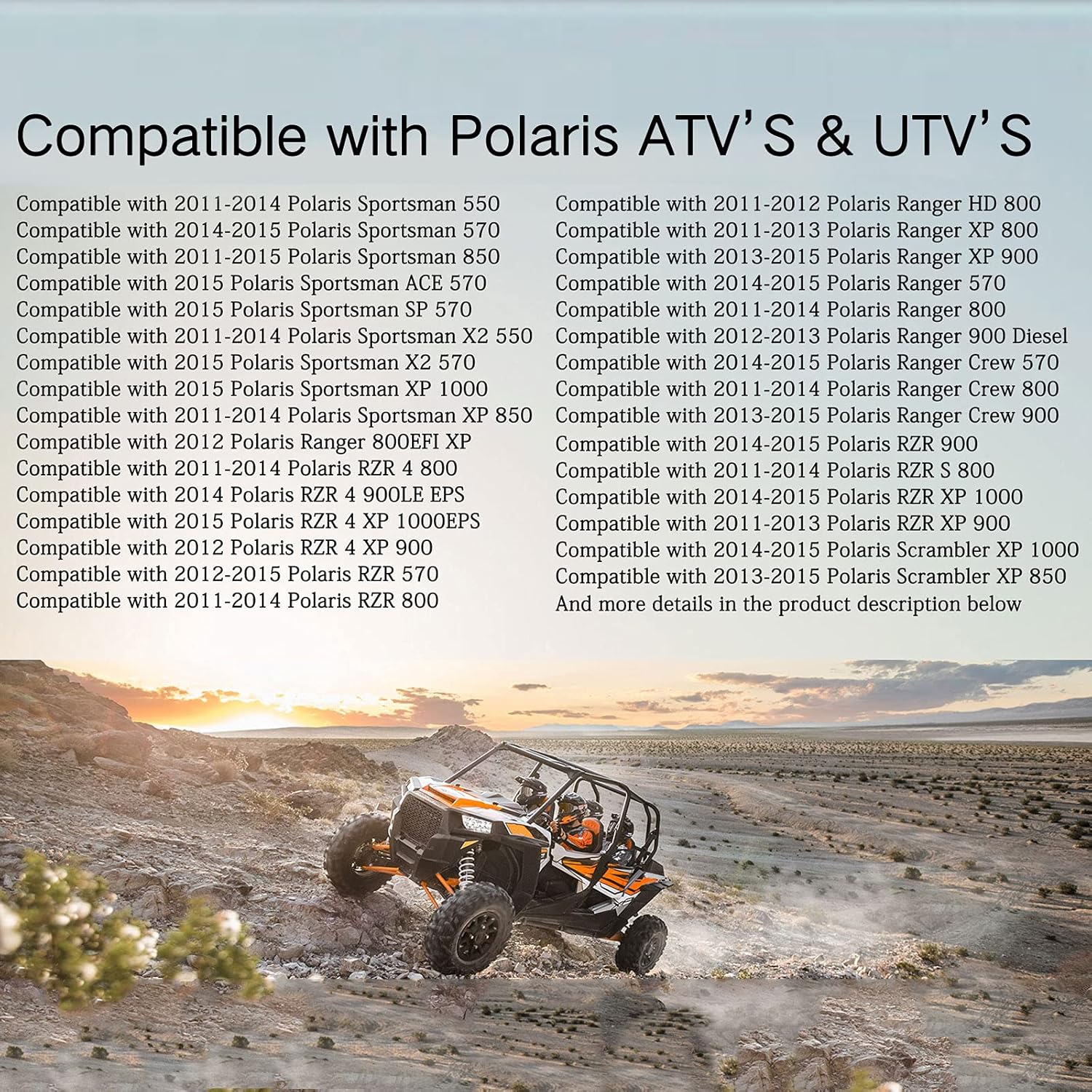 Electric Fuel Pump with Installation Kits and Pressure Valve (58psi) Compatible with Polaris Series Replaces 2205469 2521693 ATV UTV