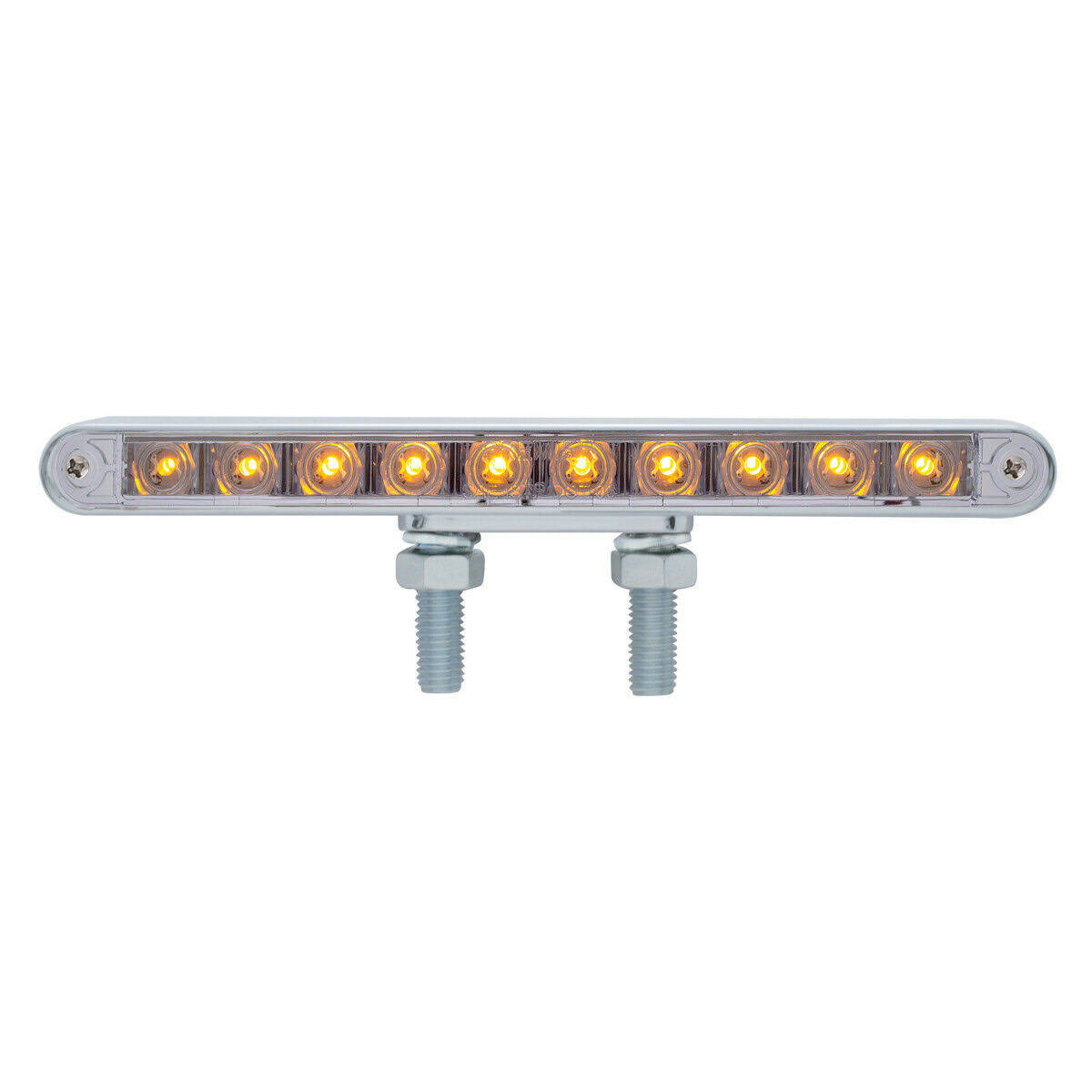 United Pacific 39202 10 LED 9x22 Double Face Light Bar - Amber u0026 Red LED/Clear Lens