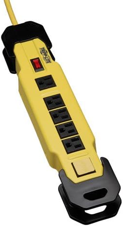 Tripp Lite 6 Outlet Safety Power Strip, 9ft Cord with GFCI 5-15P Plug, Hang Holes (TLM609GF) Black/Yellow Pack of 2