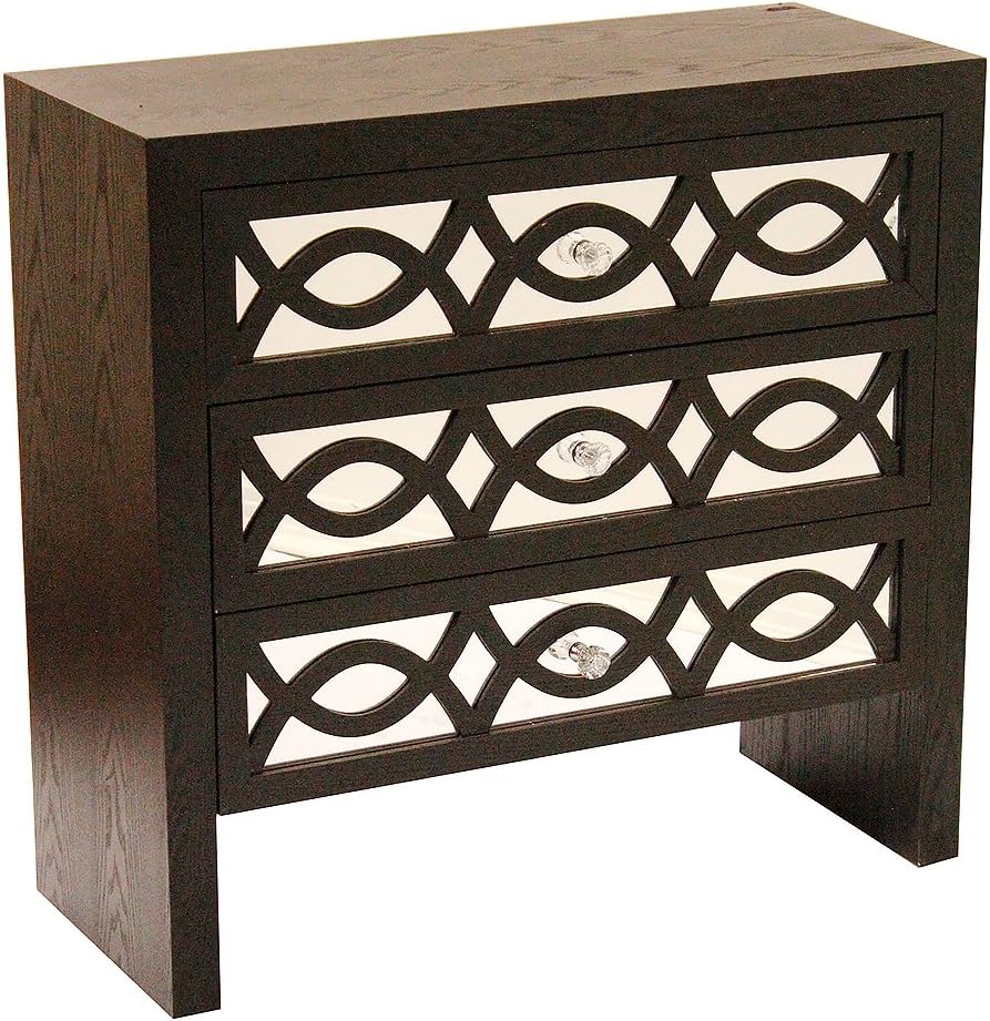 Heather Ann Creations Handcrafted Contemporary 3 Drawer Accent Storage Chest Console, 31.5
