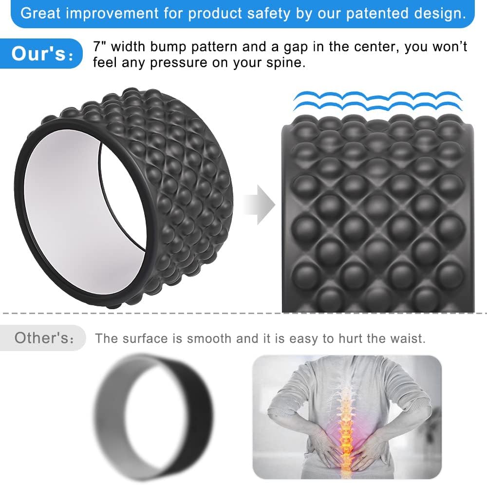 Kipika Foam Roller with Peanut Massage Ball, Yoga Wheel, Back Roller for Back Pain Relie, Muscle Treatment and Back Cracking, 12