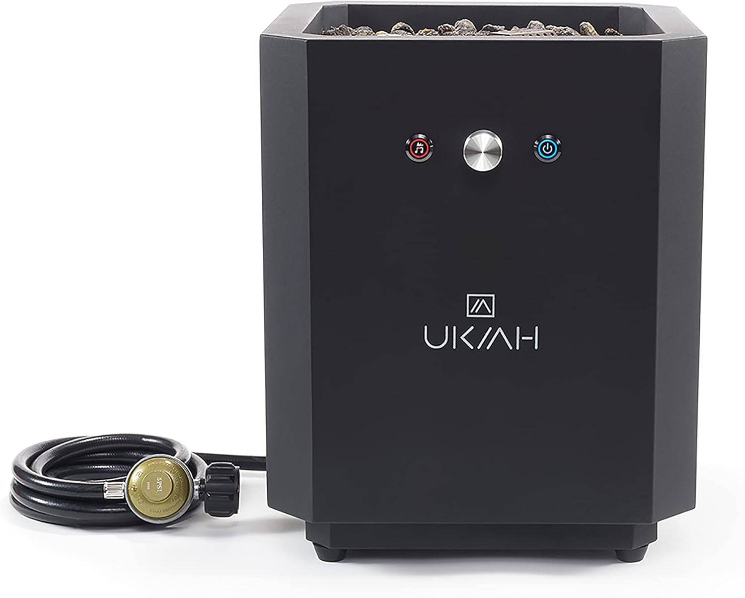 UKIAH The Note Plus - Deluxe Portable Gas Fire Pit with Patented 2.0 Beat to Music Sound System, Black (TK-1053-NP)