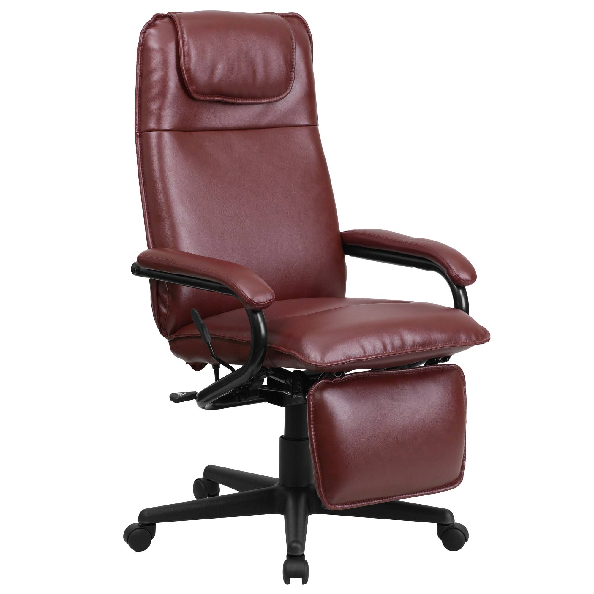 45.75x22 Burgundy Red and Black High Back Executive Reclining Ergonomic Swivel Office Chair