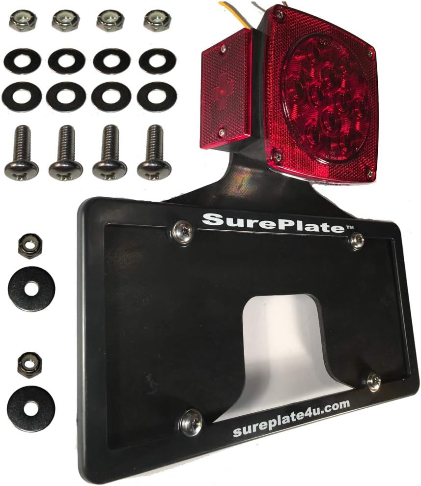 SurePlate TM Trailer/Truck DM16004 Rubber License Plate Holder Bracket, Deluxe-Max, Frame