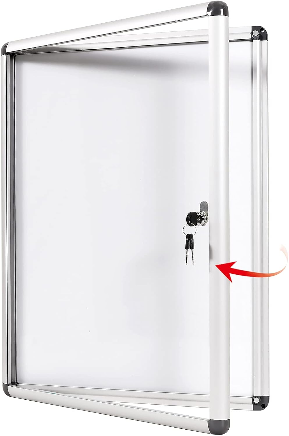 Swansea Lockable Bulletin Boards Black Frame Enclosed Display Case,with Magnets,for School Message Notice 28x26inch(6XA4) Pack of 2