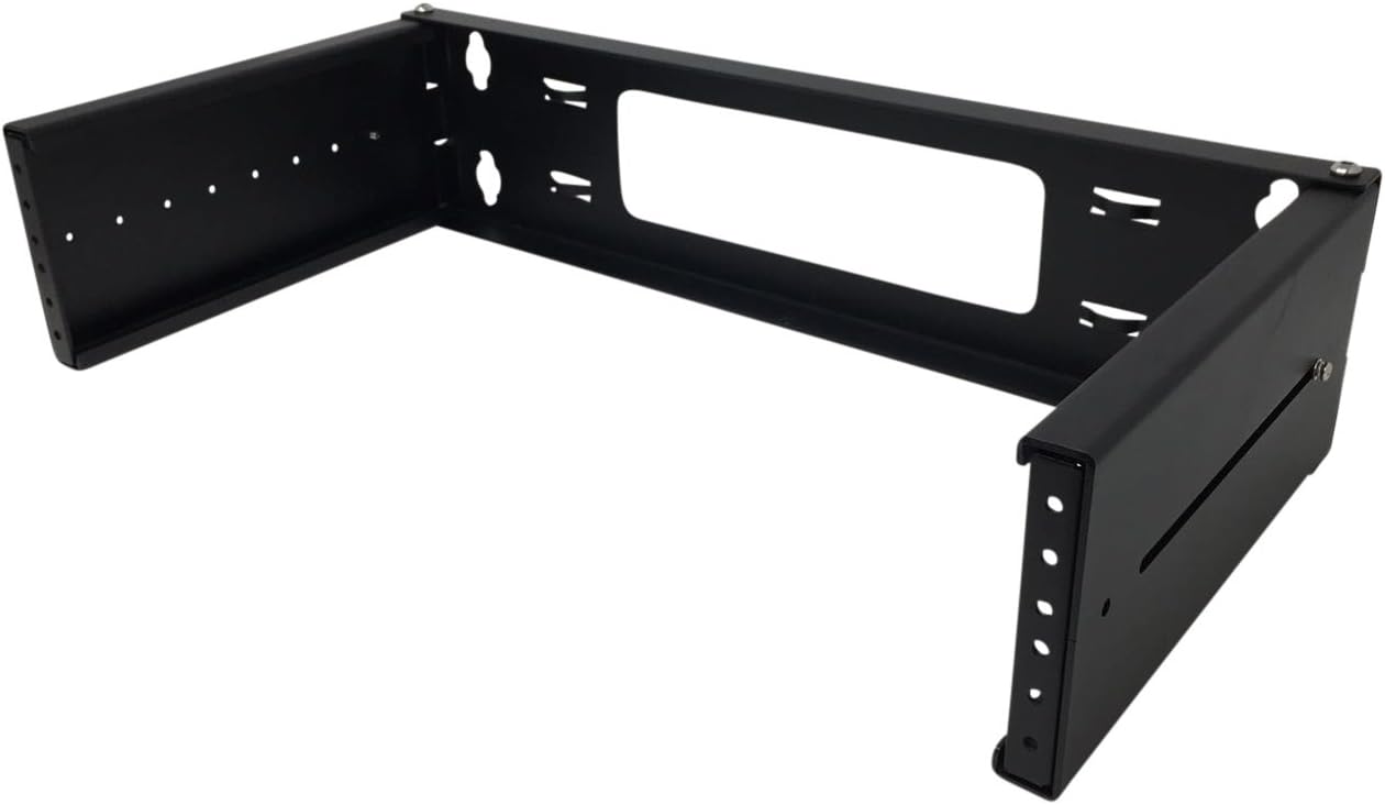 Kenuco 2U 19 Inch Metal Steel Hinged Extendable Wall Mount Bracket Network Equipment Rack Mounting Hinge Pack of 2