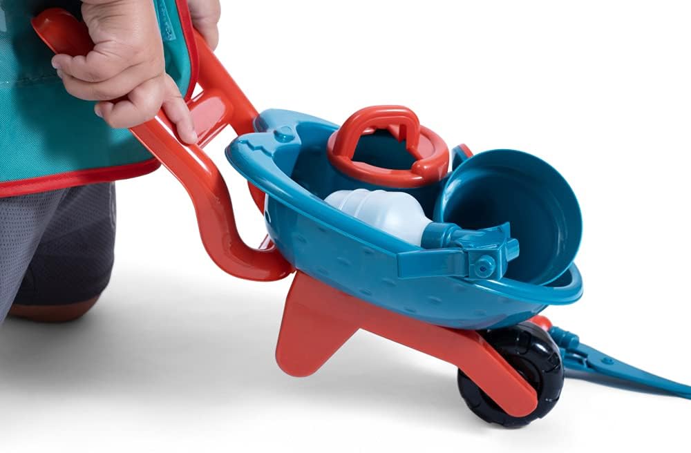 JoyKip Kids Pretend Gardening Tool Set with Wheelbarrow, Spade, Watering Can, and Other Gardening Accessories - Kids Garden Toy for Boys and Girls Ages 4+