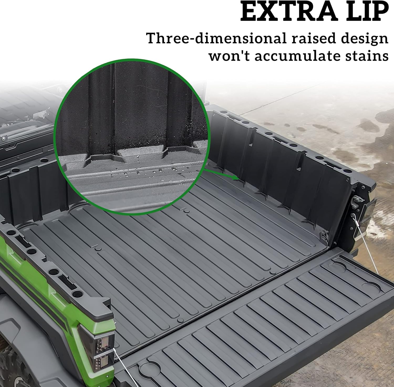 LDETXY Rubber Bed Mat Liner for Ranger XP 1000, TPE Rear Cargo Bed Mat All Weather Protector Slush Liner for Polaris Ranger XP 1000 Crew 2018-2022 Accessories