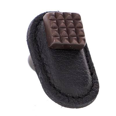 Vicenza Designs K1183-AC-BL Tiziano Square Novelty Knob Finish: Antique Copper, Strap Color: Black