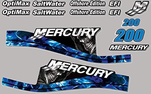 AMR Racing Outboard Engine Graphics kit Sticker Decal Compatible with Mercury 200 - EFI Reaper Pack of 2