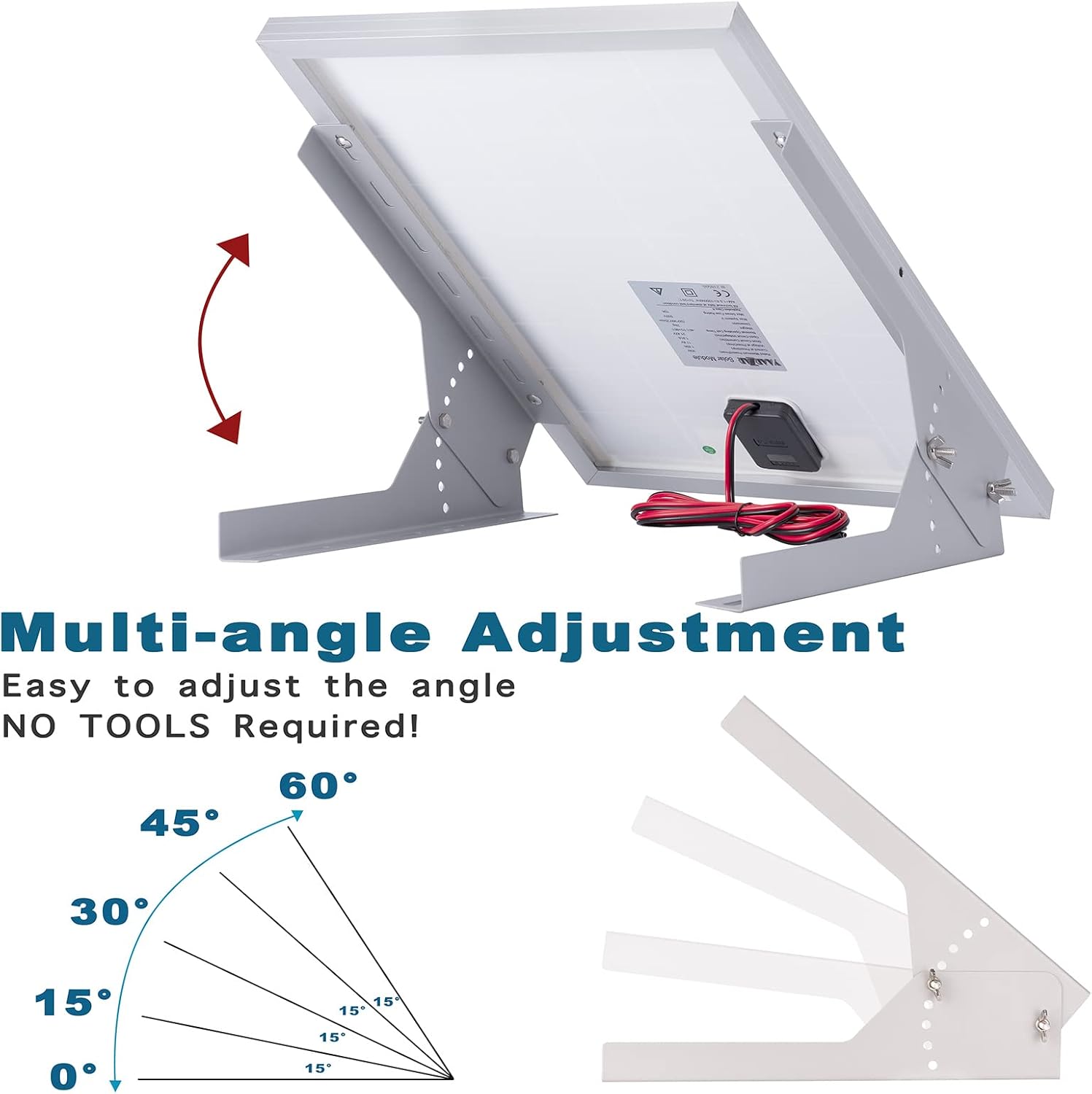 YAARZAR 30 Watt 12V Solar Panel Kit with Adjustable Solar Panels Tilt Mount Brackets and 5A 12V/24V PWM Solar Charge Controller for 12V Battery RV Boat Homes and Any Off-Grid Applications