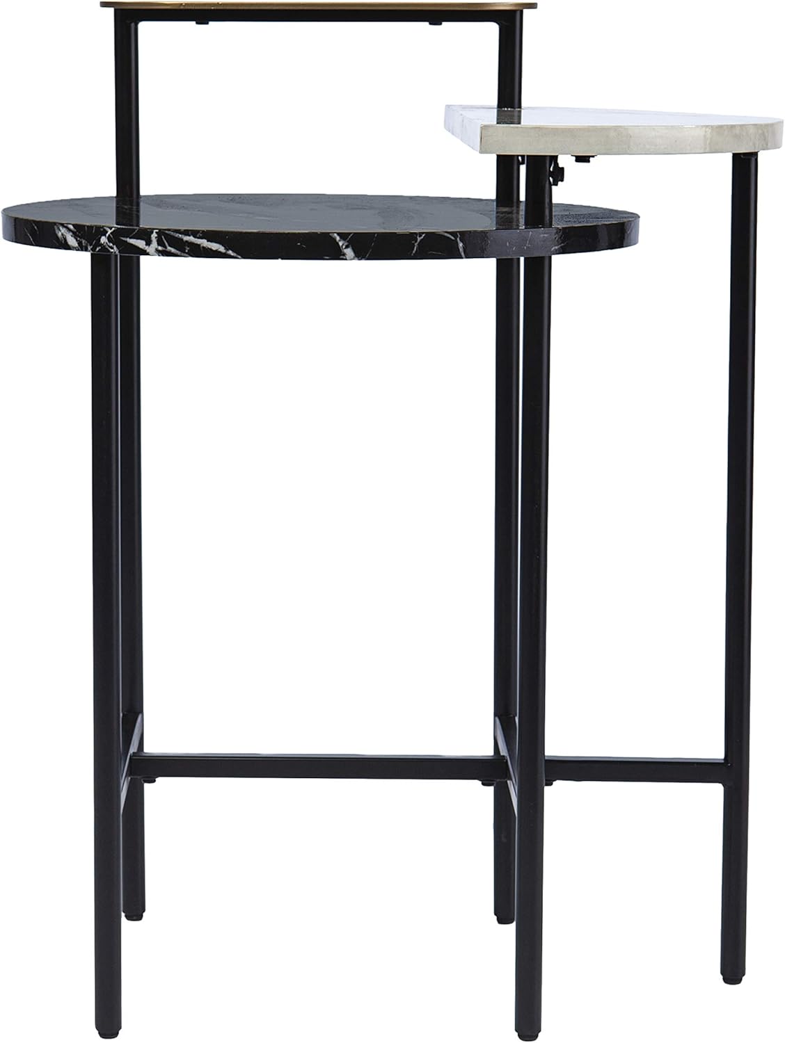 SEI Furniture Arcklid End Table, Black/Gold w/Black and White Faux Marble