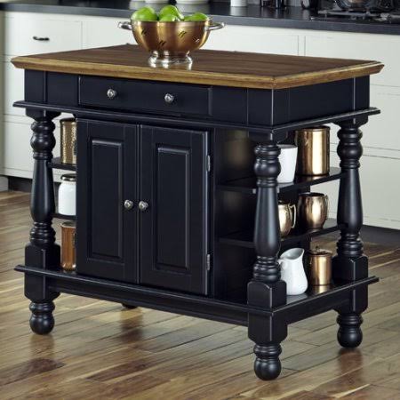 August Grove Collette Kitchen Island Finish: Black