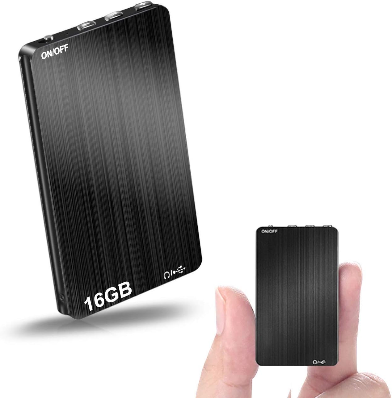 16GB Voice Activated Recorder,Henf Digital Voice Recorder with 70 Hours Recording Time,Thinnest Audio Voice Recorder,HD Recording Device with Playback and 365 Days Standby Battery for Lecture,Meetings Pack of 2