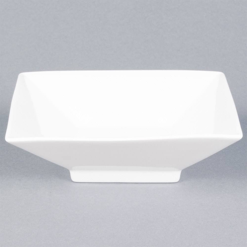 CAC China CTY-37 Citysquare 7-1/4-Inch 20-Ounce Super White Porcelain Square Bowl, Box of 24