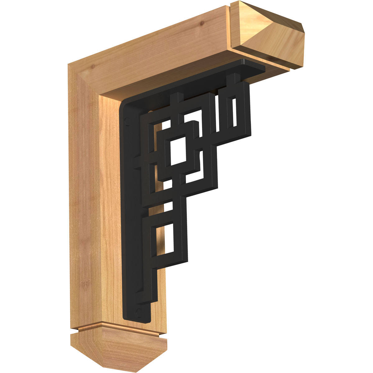 Ekena Millwork 3 1/2x22W x 11 1/2x22D x 14x22H Eris Arts u0026 Crafts Ironcrest Smooth BRACKET, Western Red Cedar (1 1/2x22W x 7