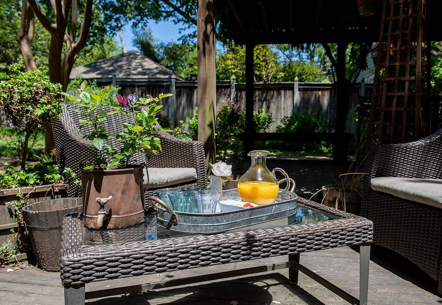 Creative Co-Op Oval Galvanized Metal Handles Decorative Tray, 26.75