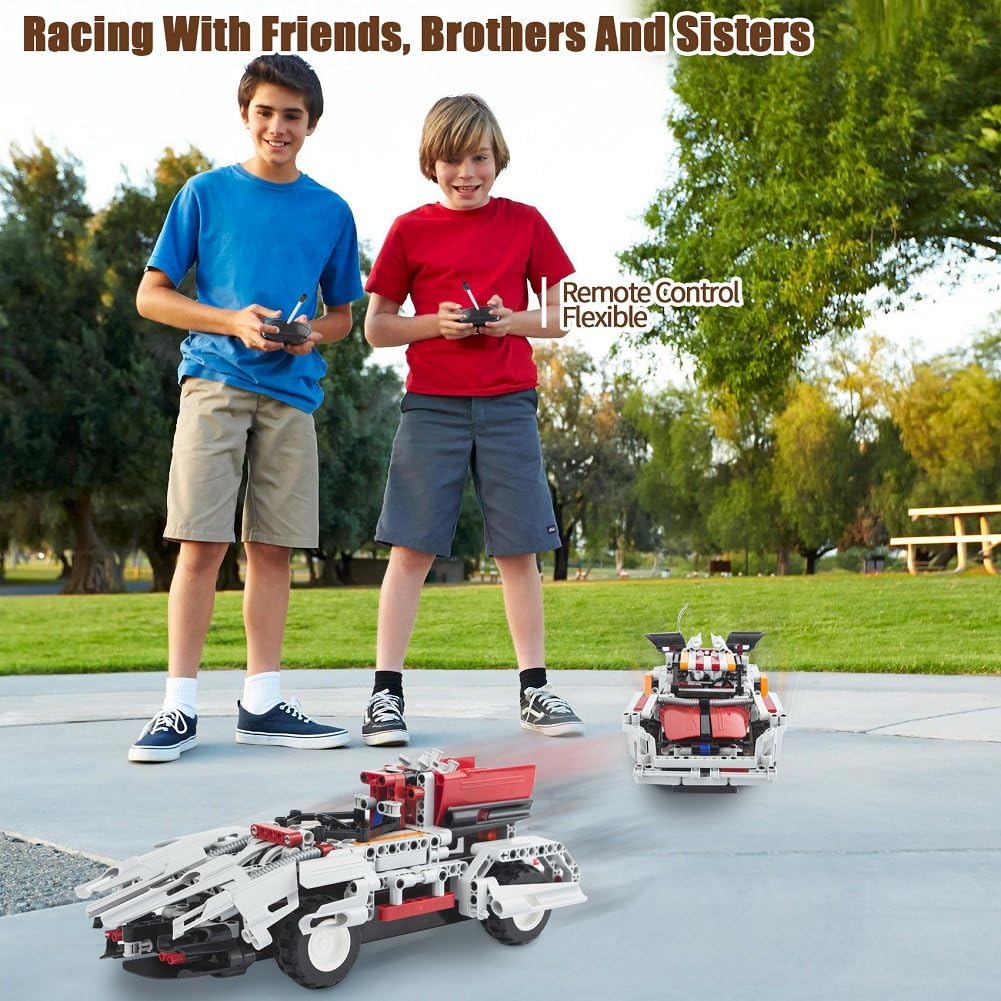 morwant STEM Remote Control Building Ages 6-12, 2-in-1 Racing Car Models (326pcs) Pack of 2